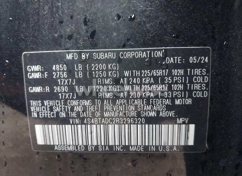 Photo 9 of 2024 Subaru Outback PREMIUM (VIN 4S4BTADC2R3296320)