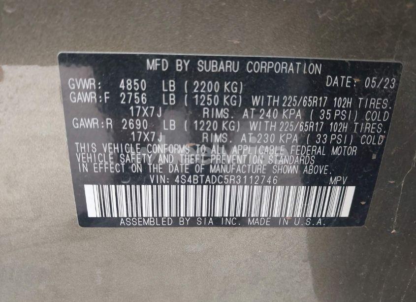 Photo 9 of 2024 Subaru Outback PREMIUM (VIN 4S4BTADC5R3112746)