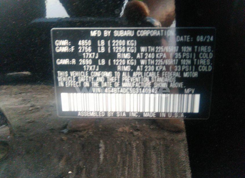 Photo 9 of 2025 Subaru Outback PREMIUM (VIN 4S4BTADC5S3140942)