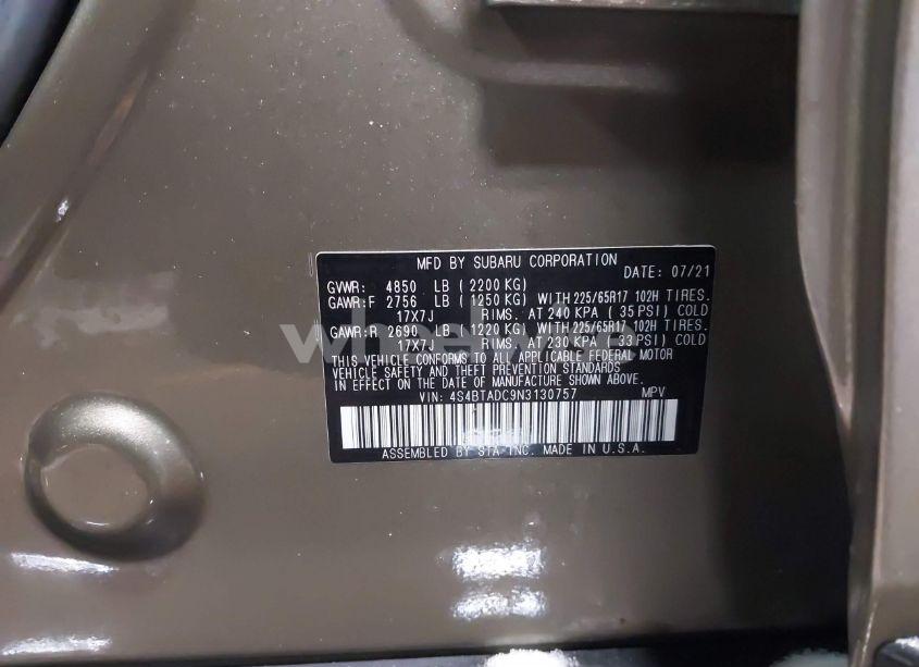 Photo 9 of 2022 Subaru Outback PREMIUM (VIN 4S4BTADC9N3130757)