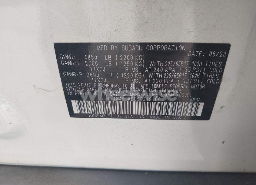 Photo 9 of 2024 Subaru Outback PREMIUM (VIN 4S4BTADC9R3121661)