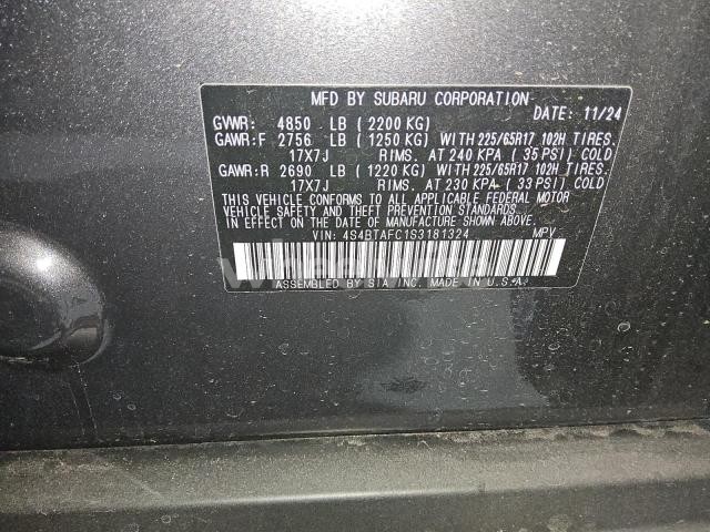 Photo 9 of 2025 SUBARU OUTBACK PREMIUM (VIN 4S4BTAFC1S3181324)