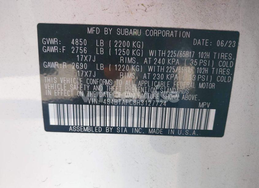 Photo 9 of 2024 Subaru Outback PREMIUM (VIN 4S4BTAFC8R3127724)