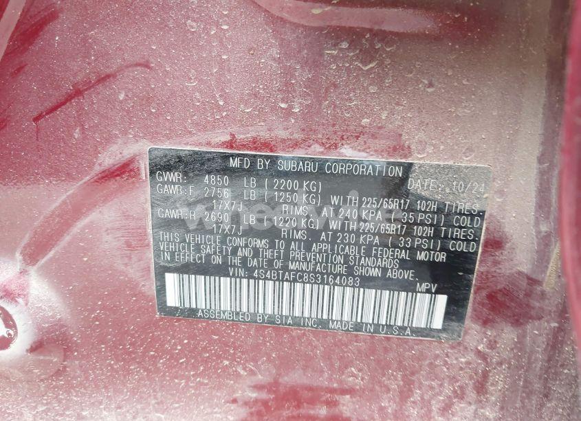 Photo 9 of 2025 Subaru Outback PREMIUM (VIN 4S4BTAFC8S3164083)