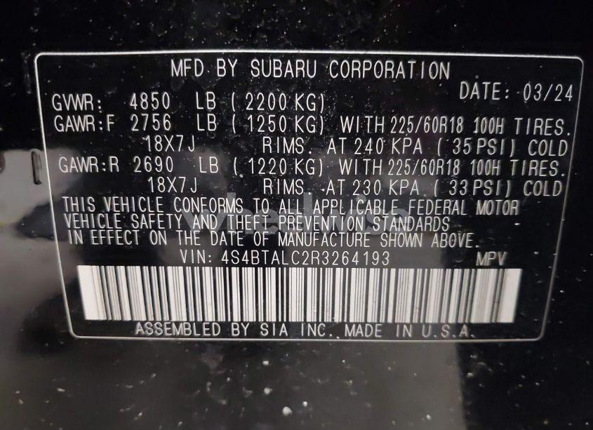 Photo 9 of 2024 Subaru Outback ONYX EDITION (VIN 4S4BTALC2R3264193)