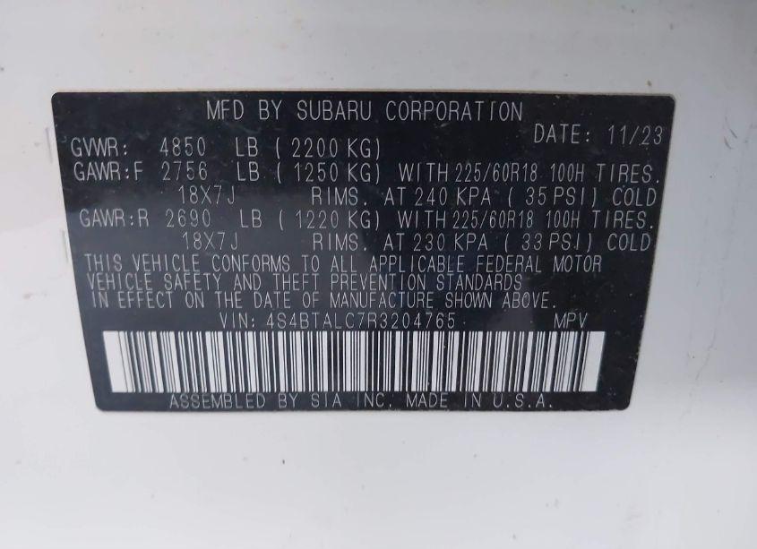 Photo 9 of 2024 Subaru Outback ONYX EDITION (VIN 4S4BTALC7R3204765)