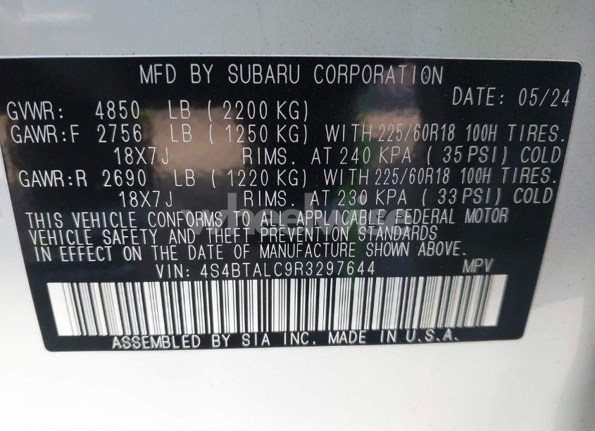 Photo 9 of 2024 Subaru Outback ONYX EDITION (VIN 4S4BTALC9R3297644)