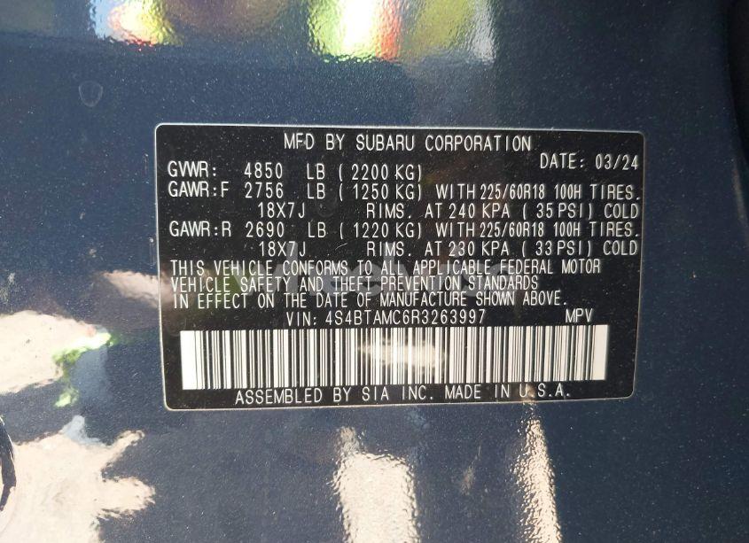 Photo 9 of 2024 Subaru Outback LIMITED (VIN 4S4BTAMC6R3263997)