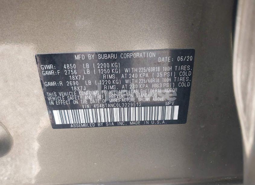 Photo 9 of 2020 Subaru Outback LIMITED (VIN 4S4BTANC0L3229513)