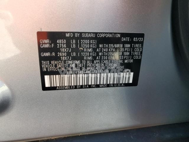 Photo 12 of 2023 SUBARU OUTBACK LIMITED (VIN 4S4BTANC1P3187438)