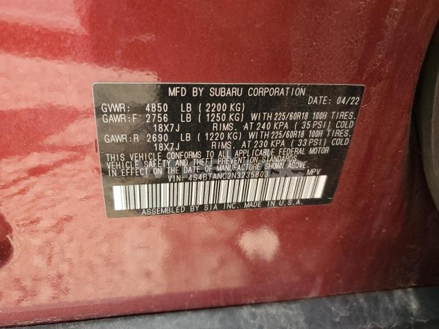 Photo 4 of 2022 SUBARU OUTBACK LIMITED (VIN 4S4BTANC2N3235803)