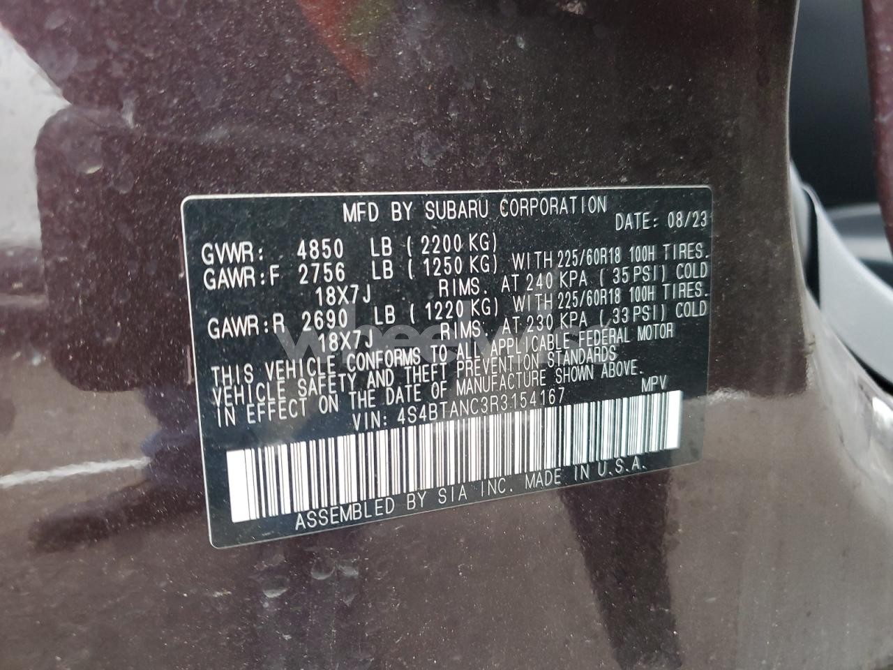 Photo 14 of 2024 SUBARU OUTBACK LIMITED (VIN 4S4BTANC3R3154167)