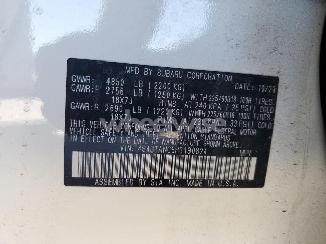 Photo 11 of 2024 SUBARU OUTBACK LIMITED (VIN 4S4BTANC6R3190824)