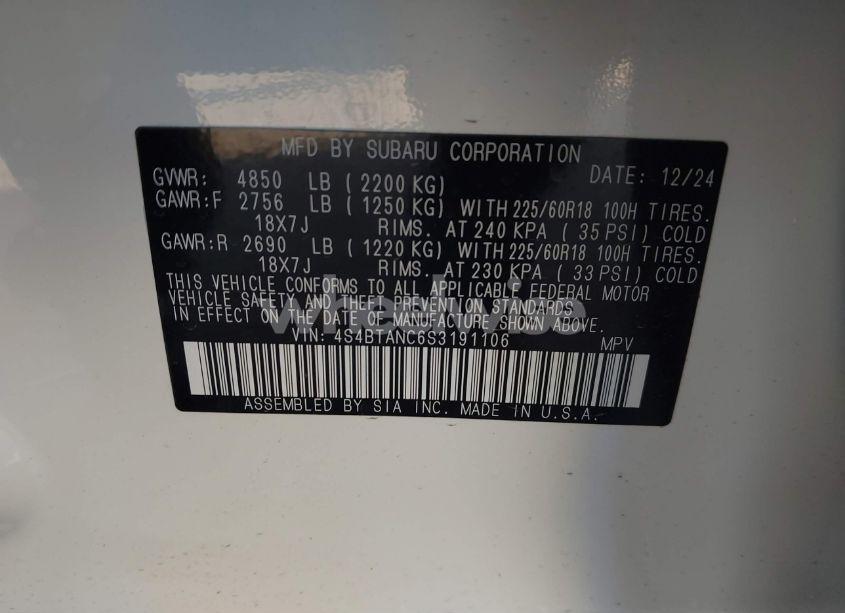 Photo 9 of 2025 Subaru Outback LIMITED (VIN 4S4BTANC6S3191106)