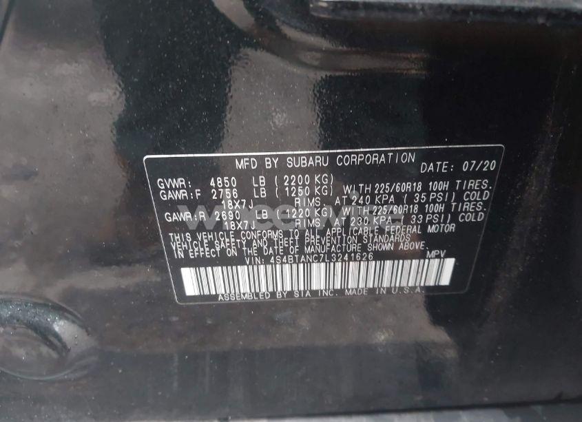 Photo 9 of 2020 Subaru Outback LIMITED (VIN 4S4BTANC7L3241626)