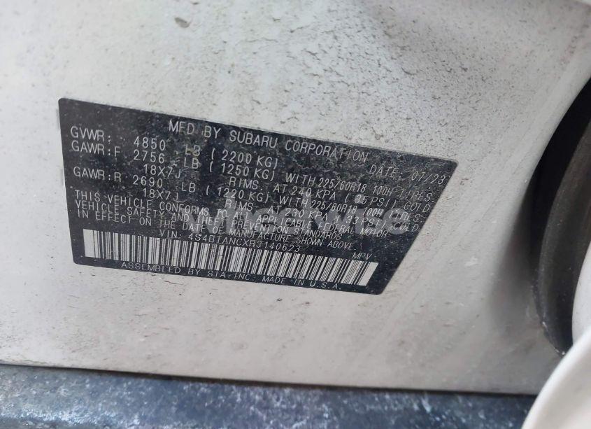 Photo 9 of 2024 Subaru Outback LIMITED (VIN 4S4BTANCXR3140623)