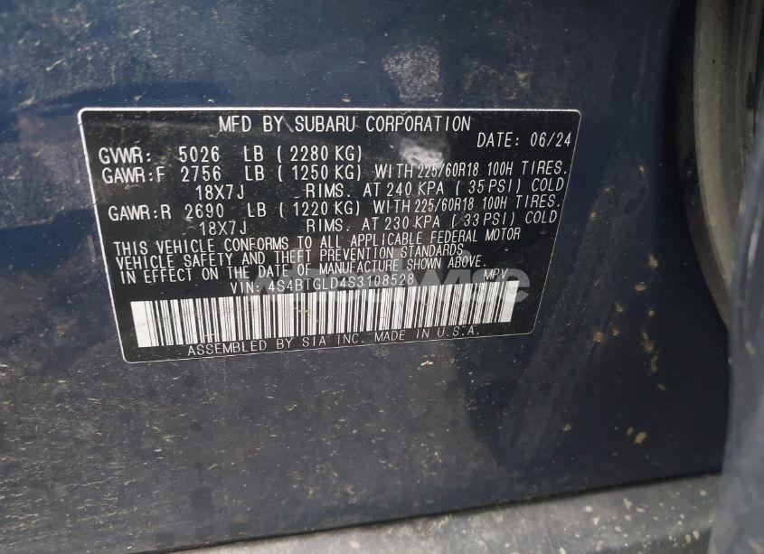 Photo 9 of 2025 Subaru Outback ONYX EDITION XT (VIN 4S4BTGLD4S3108528)