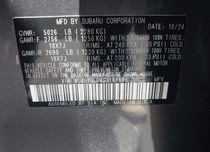 Photo 9 of 2025 Subaru Outback ONYX EDITION XT (VIN 4S4BTGLD4S3161696)