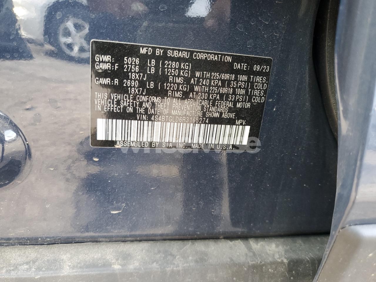 Photo 13 of 2024 SUBARU OUTBACK ONYX EDITION XT (VIN 4S4BTGLD6R3165274)