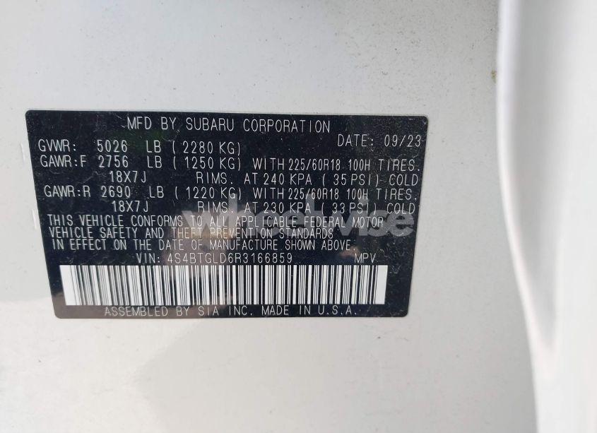 Photo 9 of 2024 Subaru Outback ONYX EDITION XT (VIN 4S4BTGLD6R3166859)