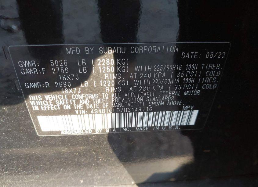 Photo 9 of 2024 Subaru Outback ONYX EDITION XT (VIN 4S4BTGLD7R3149116)