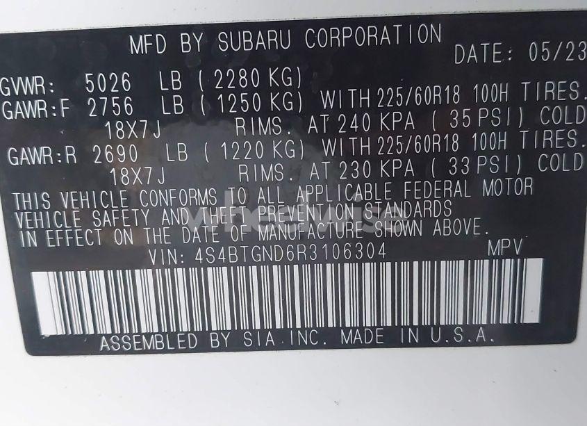 Photo 9 of 2024 Subaru Outback LIMITED XT (VIN 4S4BTGND6R3106304)