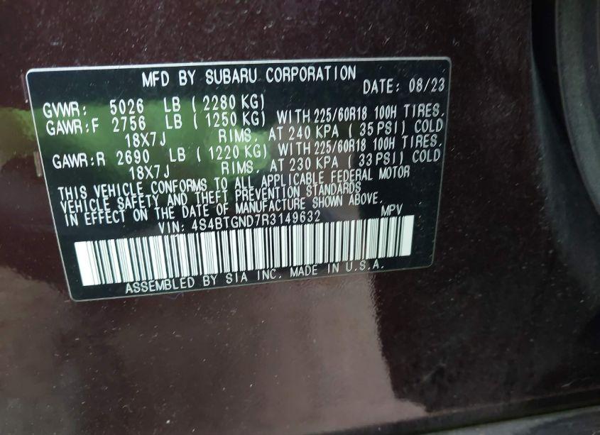 Photo 9 of 2024 Subaru Outback LIMITED XT (VIN 4S4BTGND7R3149632)