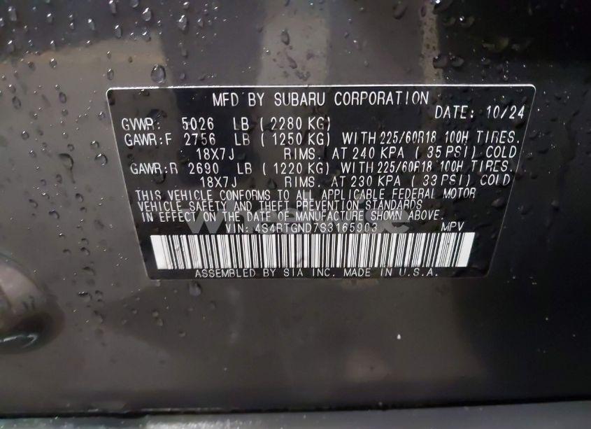 Photo 9 of 2025 Subaru Outback LIMITED XT (VIN 4S4BTGND7S3165903)