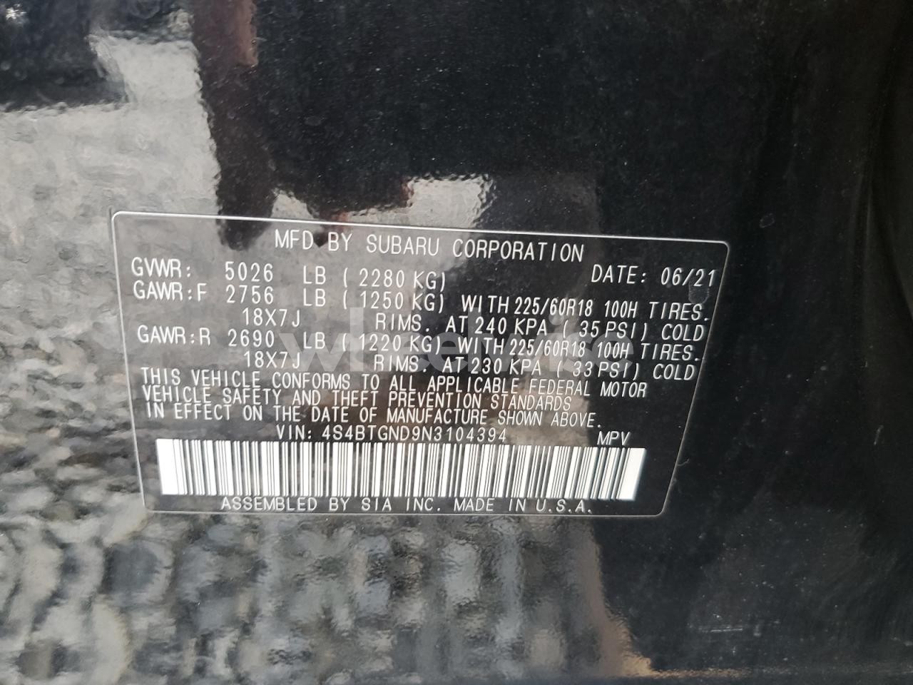 Photo 13 of 2022 SUBARU OUTBACK LIMITED XT (VIN 4S4BTGND9N3104394)