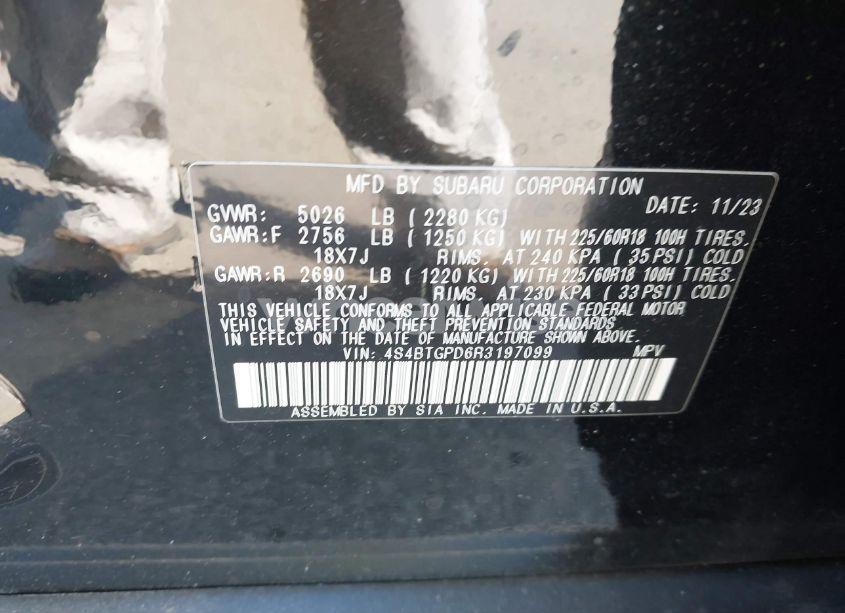 Photo 9 of 2024 Subaru Outback TOURING XT (VIN 4S4BTGPD6R3197099)