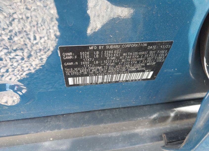 Photo 9 of 2024 Subaru Outback WILDERNESS (VIN 4S4BTGUD3R3195623)