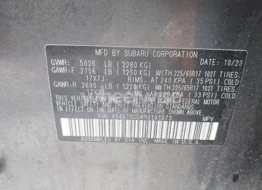 Photo 9 of 2024 Subaru Outback WILDERNESS (VIN 4S4BTGUD4R3191273)