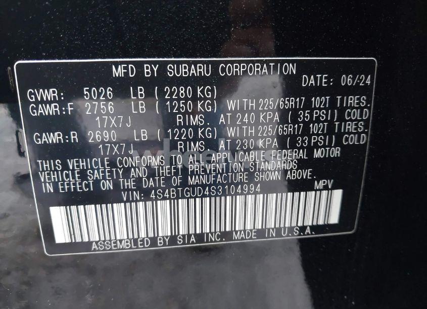 Photo 9 of 2025 Subaru Outback WILDERNESS (VIN 4S4BTGUD4S3104994)