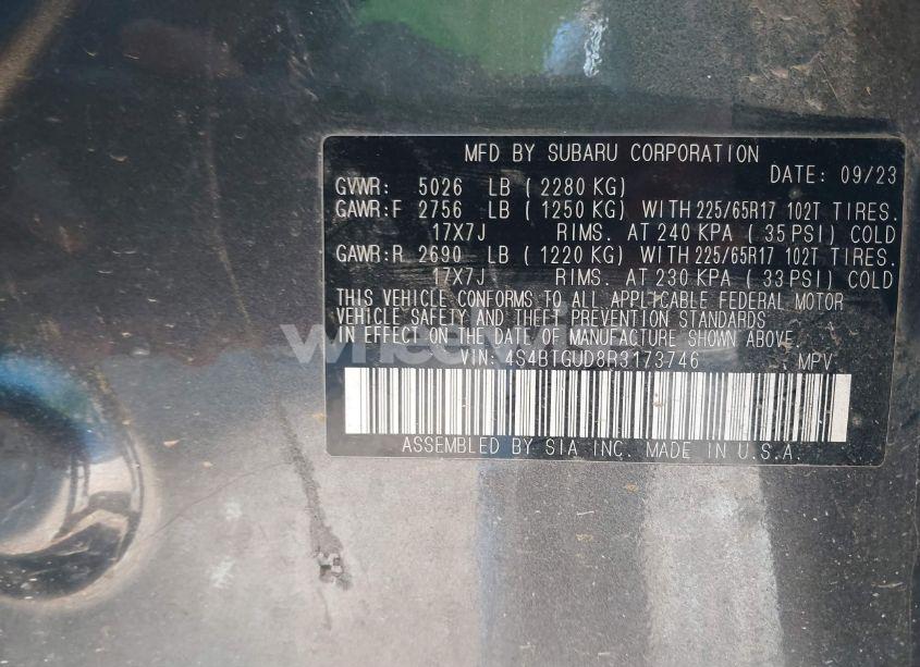 Photo 9 of 2024 Subaru Outback WILDERNESS (VIN 4S4BTGUD8R3173746)