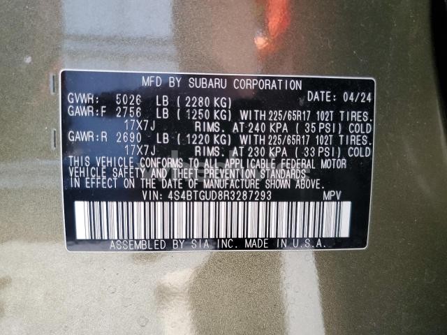 Photo 6 of 2024 SUBARU OUTBACK WILDERNESS (VIN 4S4BTGUD8R3287293)