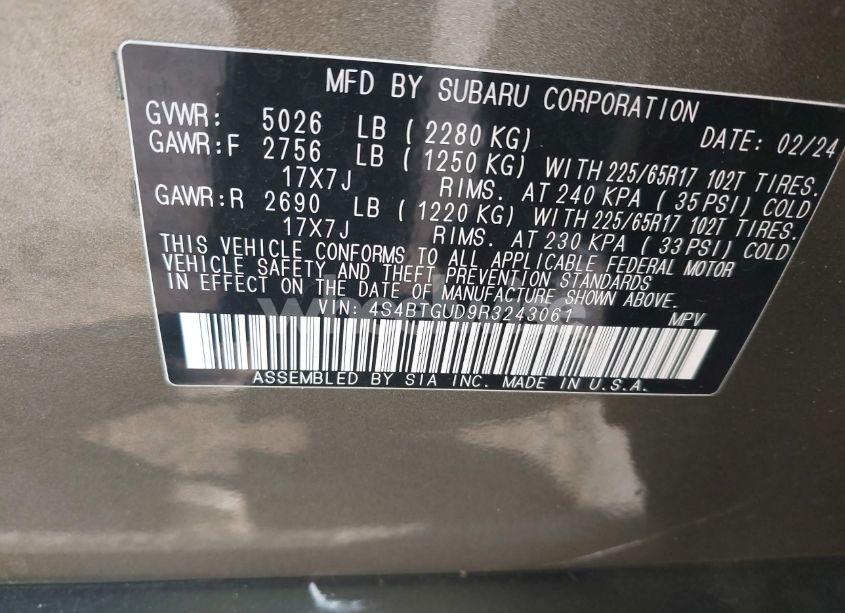 Photo 9 of 2024 Subaru Outback WILDERNESS (VIN 4S4BTGUD9R3243061)