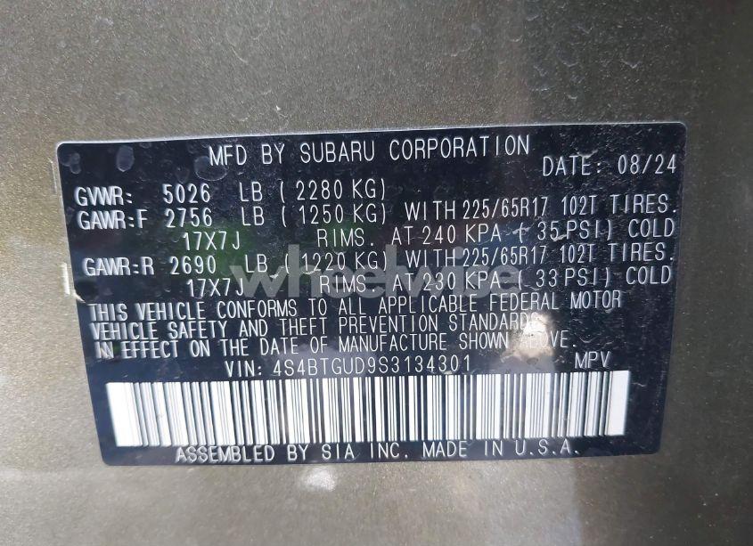 Photo 9 of 2025 Subaru Outback WILDERNESS (VIN 4S4BTGUD9S3134301)