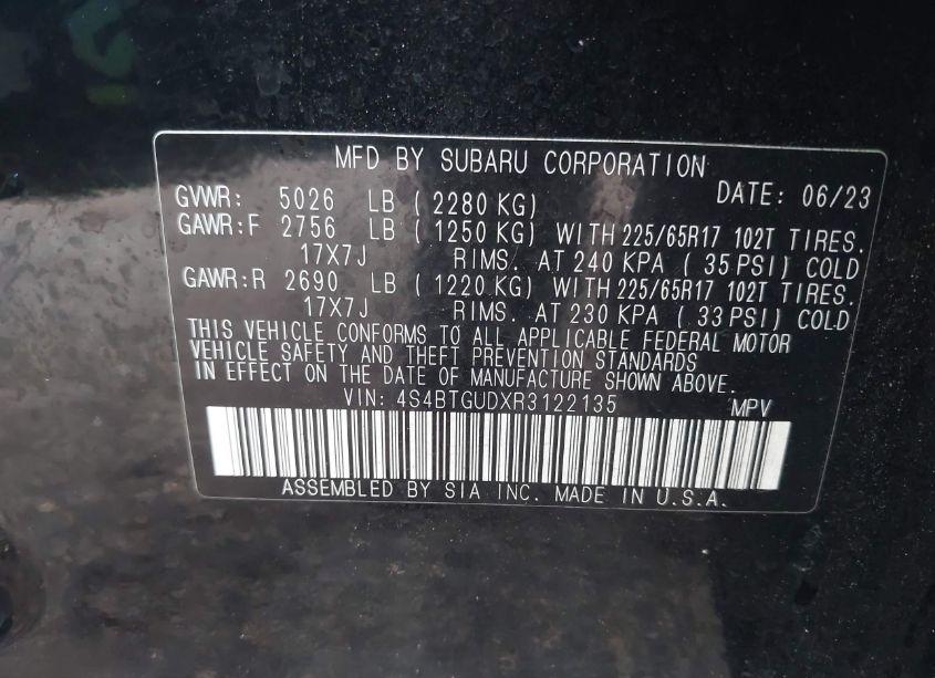 Photo 9 of 2024 Subaru Outback WILDERNESS (VIN 4S4BTGUDXR3122135)