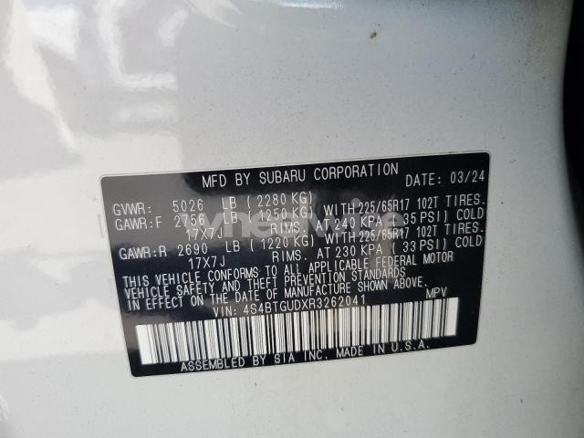 Photo 12 of 2024 SUBARU OUTBACK WILDERNESS (VIN 4S4BTGUDXR3262041)