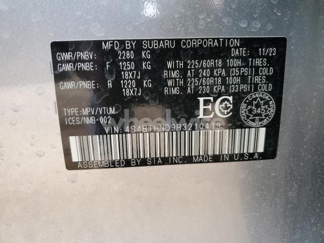 Photo 12 of 2024 SUBARU OUTBACK LIMITED XT (VIN 4S4BTHND9R3210419)