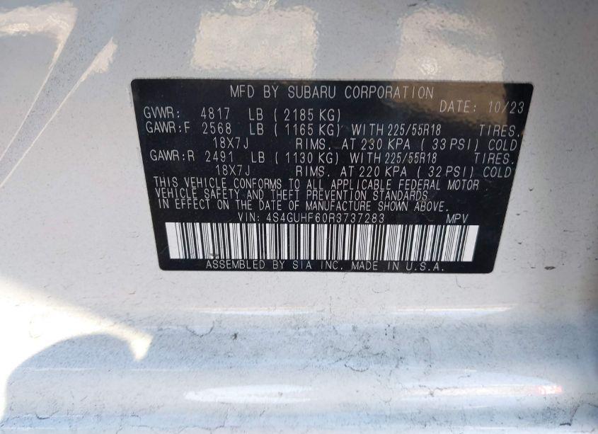 Photo 9 of 2024 Subaru Crosstrek SPORT (VIN 4S4GUHF60R3737283)