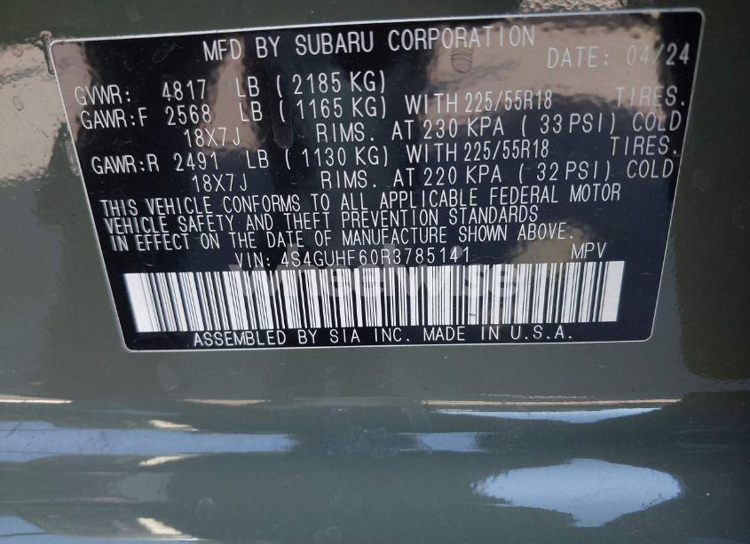 Photo 9 of 2024 Subaru Crosstrek SPORT (VIN 4S4GUHF60R3785141)