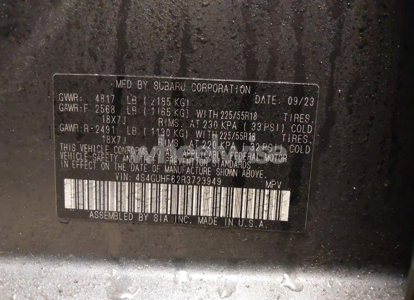 Photo 9 of 2024 Subaru Crosstrek SPORT (VIN 4S4GUHF62R3723949)