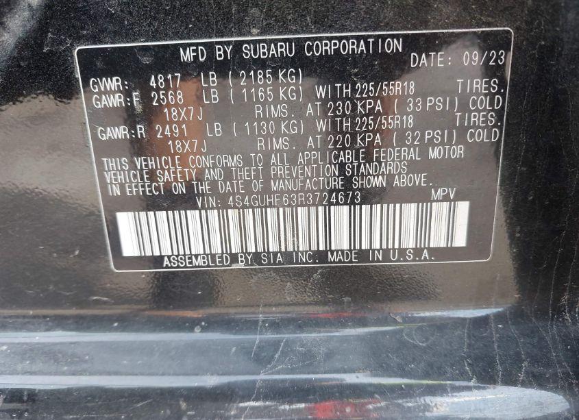 Photo 9 of 2024 Subaru Crosstrek SPORT (VIN 4S4GUHF63R3724673)