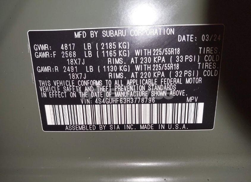 Photo 9 of 2024 Subaru Crosstrek SPORT (VIN 4S4GUHF63R3778796)