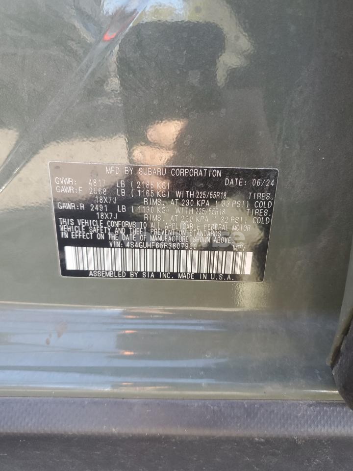 Photo 13 of 2024 SUBARU CROSSTREK SPORT (VIN 4S4GUHF65R3807960)