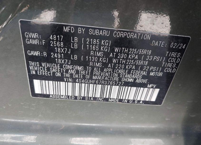 Photo 9 of 2024 Subaru Crosstrek SPORT (VIN 4S4GUHF67R3765727)