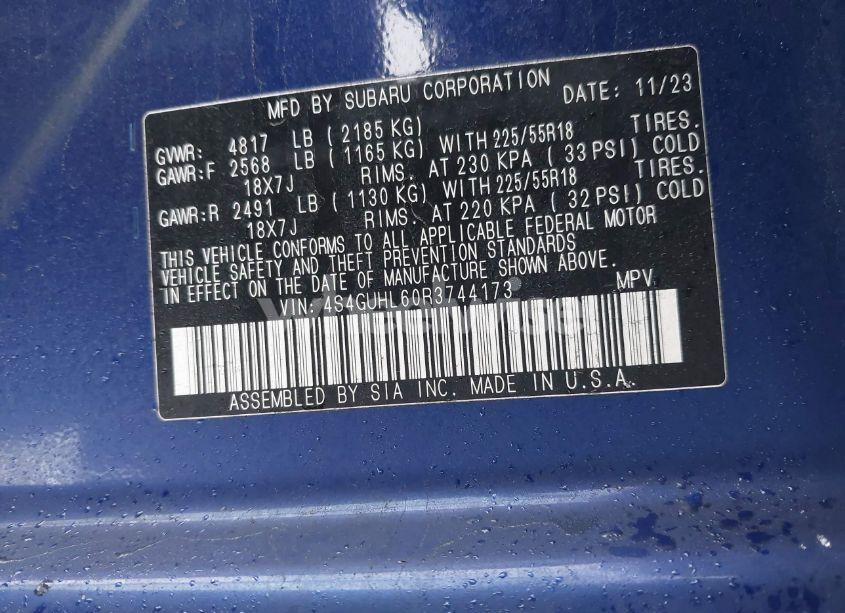 Photo 9 of 2024 Subaru Crosstrek LIMITED (VIN 4S4GUHL60R3744173)