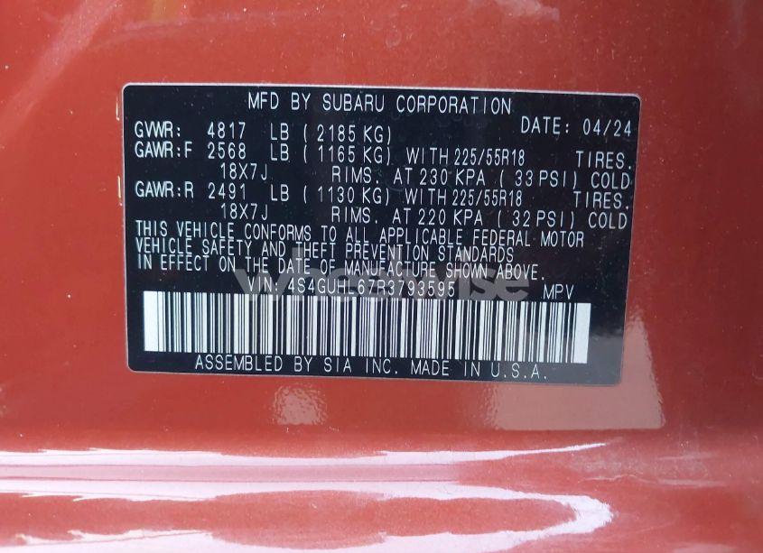 Photo 9 of 2024 Subaru Crosstrek LIMITED (VIN 4S4GUHL67R3793595)