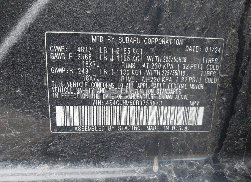 Photo 9 of 2024 Subaru Crosstrek (VIN 4S4GUHM60R3755673)